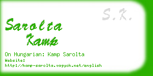 sarolta kamp business card